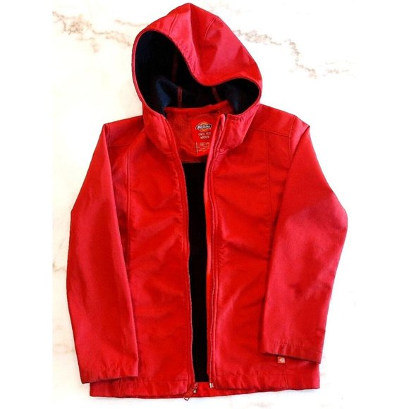Dickies Unisex Kids Medium 8-10 Red Fleece Lined Utility Work‎ Jacket Boys/Girls - Picture 1 of 11